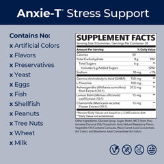 LifeSeasons Anxie-T gummies arranged to suggest quick daytime calm