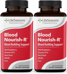 LifeSeasons Blood Nourish-R bottle front highlighting iron-rich formula