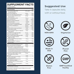 LifeSeasons Men's Multivitamin label highlights 21 vitamins and minerals for men's wellness