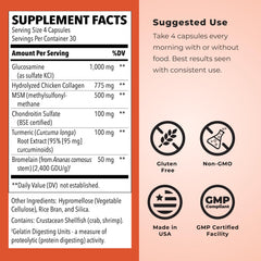 LifeSeasons Mobili-T label nutrition facts indicating MSM, chondroitin, collagen benefits.
