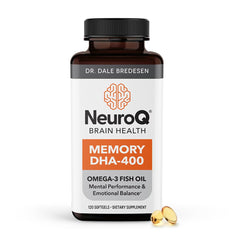 LifeSeasons NeuroQ Memory DHA-400 softgels support focus and cognitive health daily.