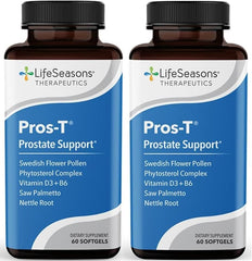LifeSeasons Pros-T bottle with softgels supports prostate health.