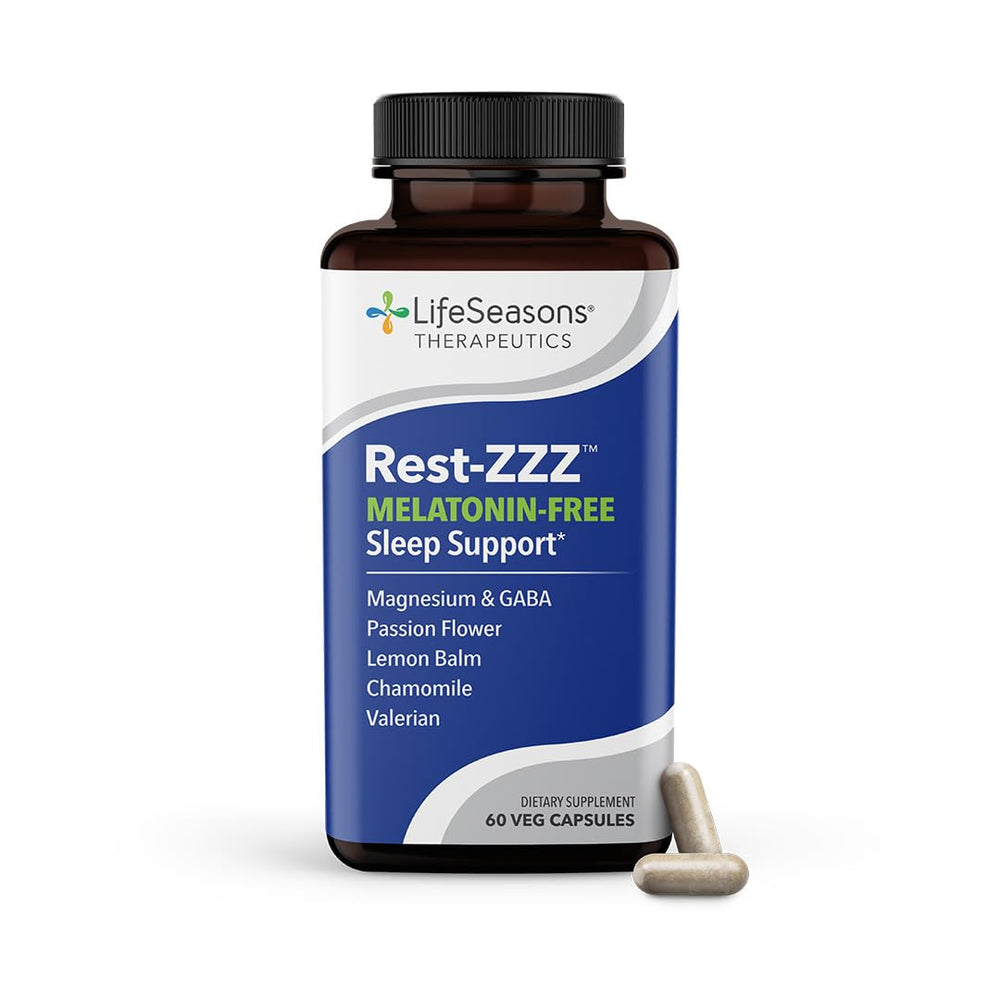 LifeSeasons Rest-ZZZ bottle front, signaling natural sleep support for calm nights
