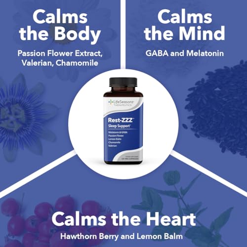 LifeSeasons Rest-ZZZ box packaging showing natural sleep support in one bottle.