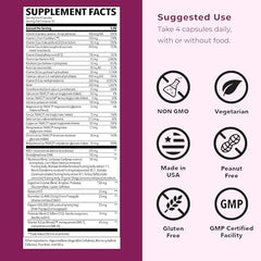 LifeSeasons Women's Multivitamin capsules close-up showing smooth, easy-to-swallow veggie caps for daily wellness.