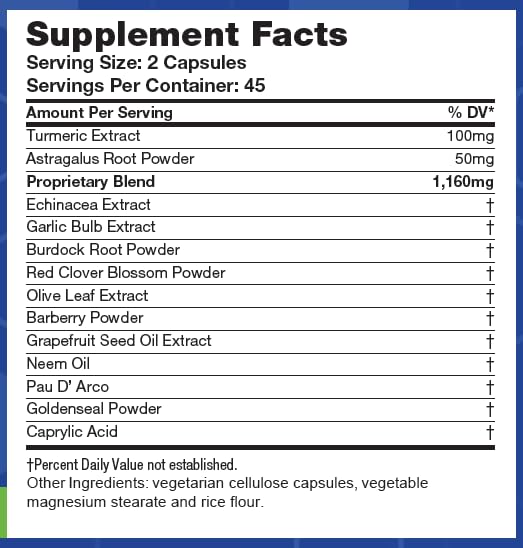 LifeSource Vitamins Anti-B label closeup emphasizes 14 natural ingredients.