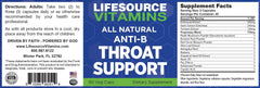 LifeSource Vitamins Throat Support capsules inside show convenient daily protection.