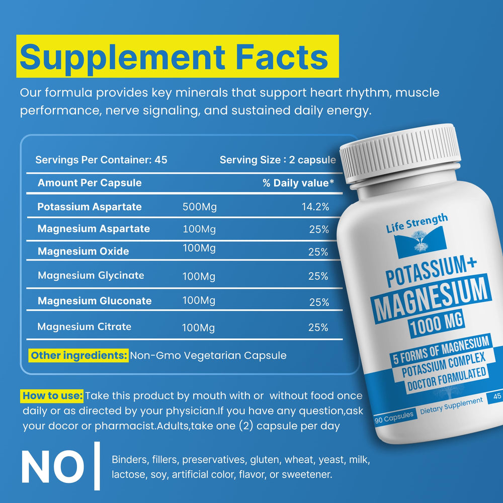 LifeStrength magnesium aspartate visual focus on potent mineral support.