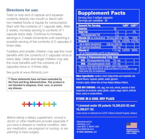 Lifetrients Speak+d softgels being squeezed to mix into foods or drinks for kids
