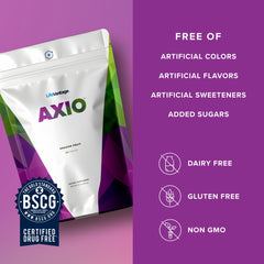 LifeVantage AXIO packaging emphasizes sugar-free energy benefits.