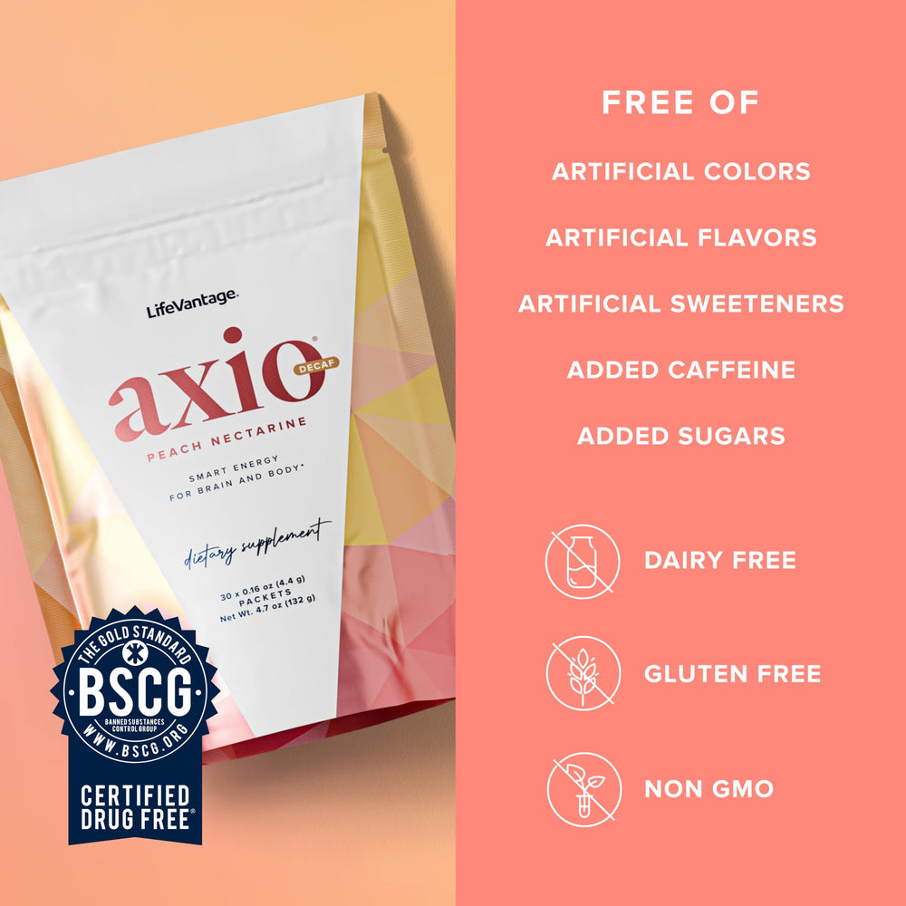 LifeVantage AXIO on-the-go sachets for hydration and focus.