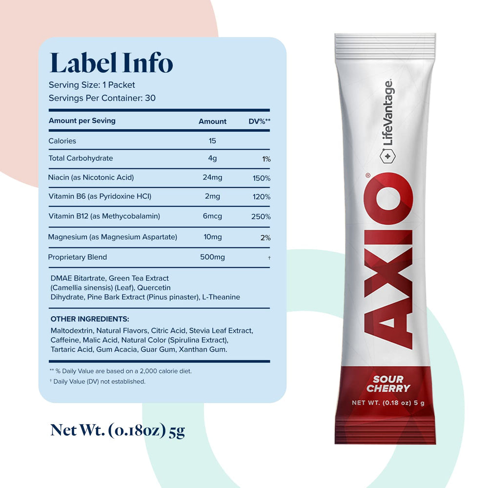 LifeVantage AXIO packet mixing in water for quick on-the-go energy