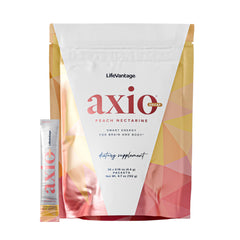 LifeVantage AXIO Peach Nectarine packets for fast, on-the-go energy.