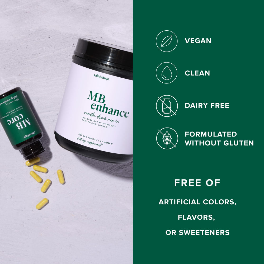 LifeVantage MindBody GLP-1 System capsules ready for daily routine.