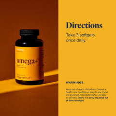Serving idea for LifeVantage Omega+ suggests two softgels daily.