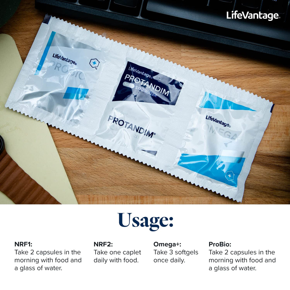 LifeVantage Vitality Stack set front with travel-friendly toolkit