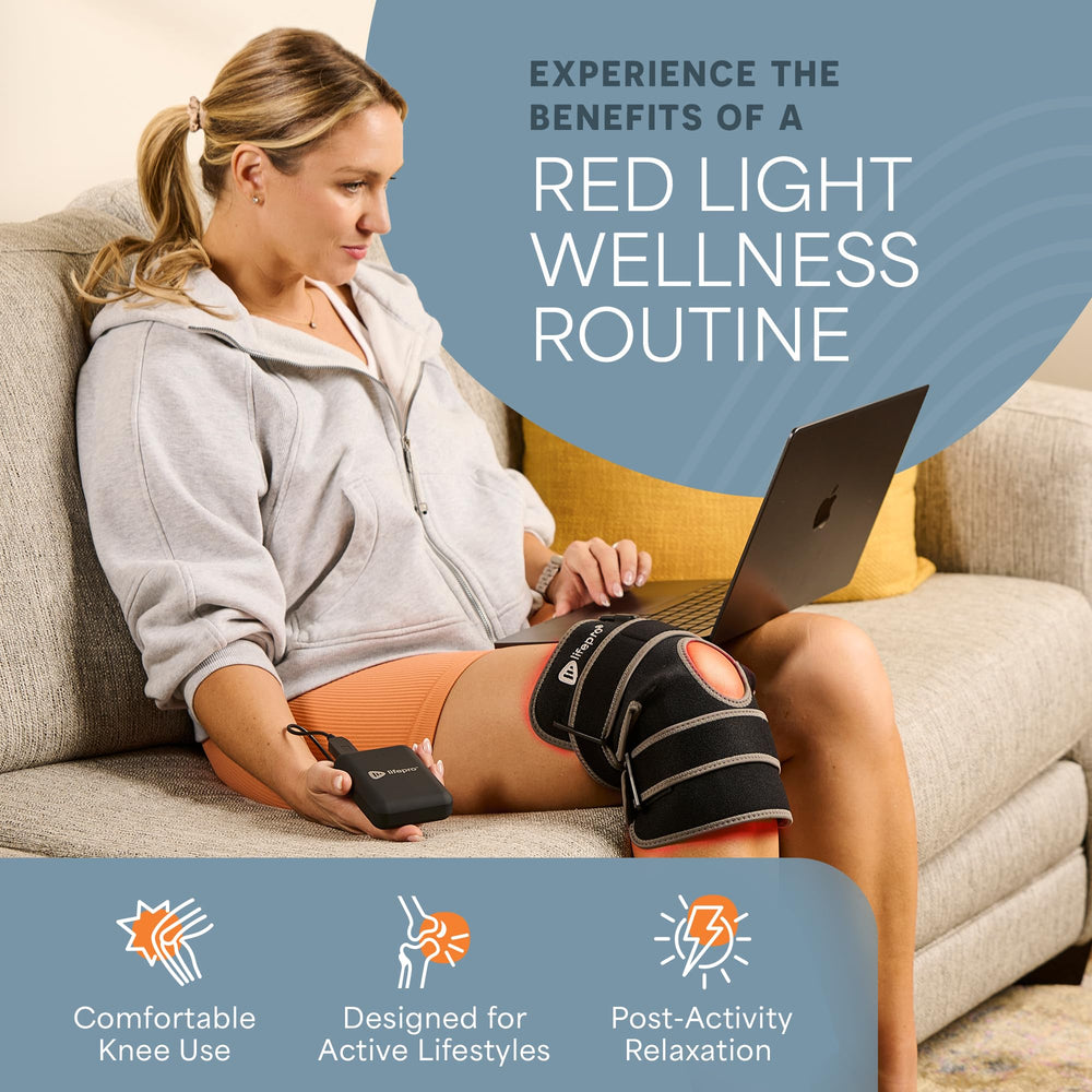 LifePro red light knee brace side view showing compact design