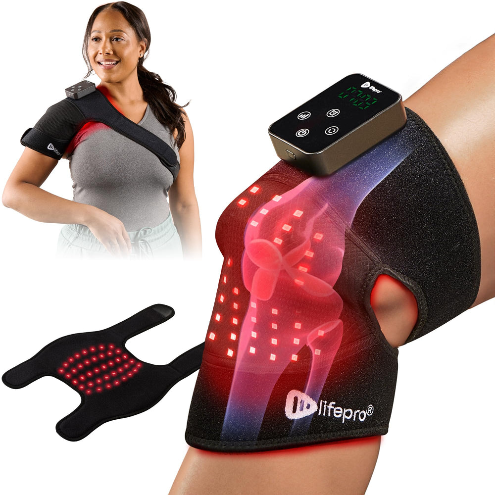 LifePro red light therapy knee brace worn on the knee delivering targeted joint comfort.