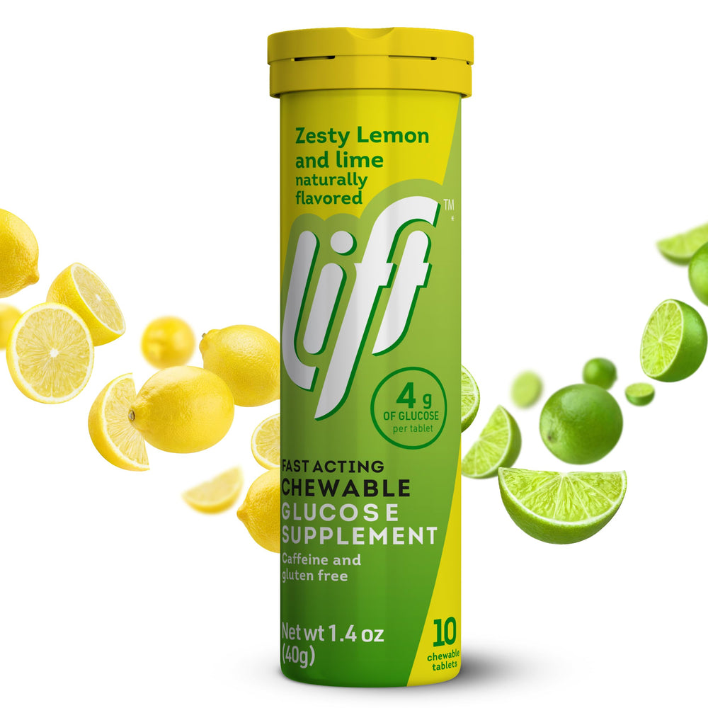 Lift Glucose packaging shows vegetarian and vegan suitability