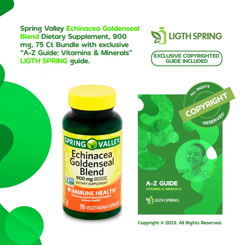LightSpring Echinacea Goldenseal 900 mg tablet close-up showing plant extracts for daily use.