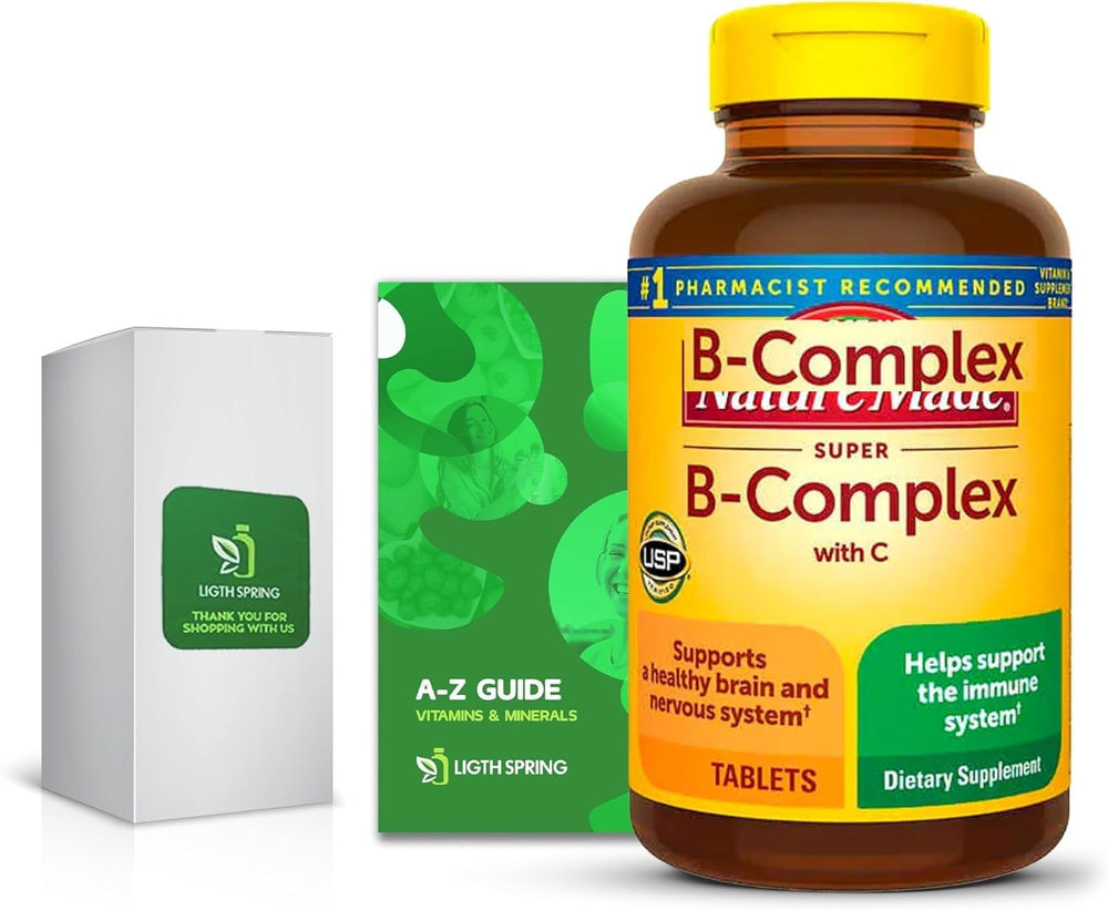 LightSpring Super B Complex bottle on a desk for daily energy support.