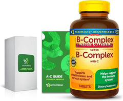 LightSpring Super B Complex bottle on a desk for daily energy support.