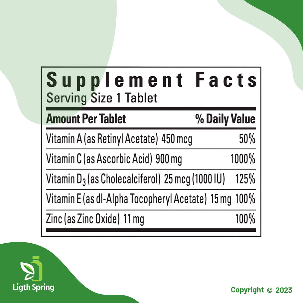 LightSpring Super C tablets close-up for easy-to-take daily supplement.