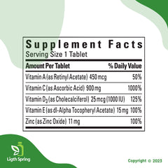 LightSpring Super C tablets close-up for easy-to-take daily supplement.