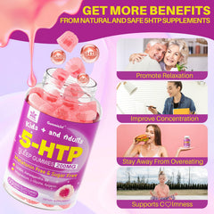 LILICARE 5HTP Gummies for kids 8+ on a nightstand for calm nights.