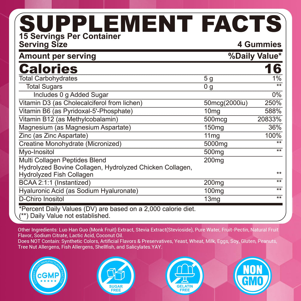 LILICARE Creatine for Women Gummies berry flavor close-up for tasty daily use