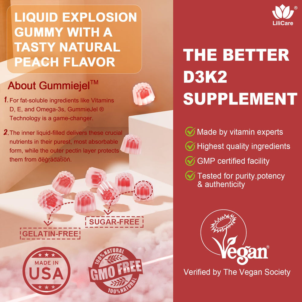 LILICARE gummies inner core reveals liquid D3K2
