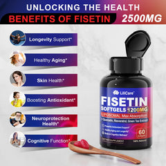 LILICARE Fisetin quality seal emphasizing non-GMO and allergen-free formulation