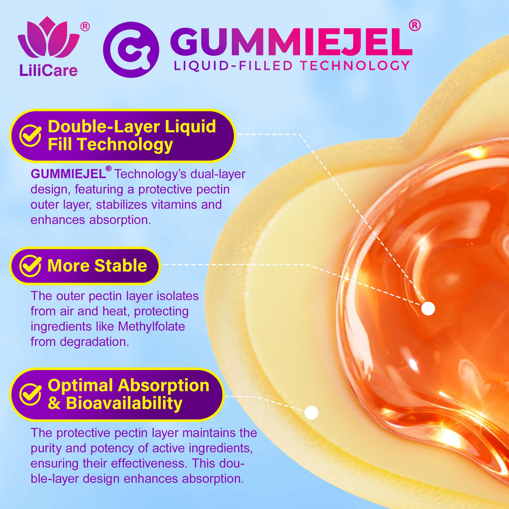 Sugar-free badge on LILICARE gummy label highlights diet-friendly option