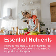 LILICARE ingredients diagram showing vitamin C, methyl B12 and folate