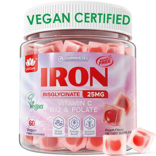 LILICARE Iron Gummies bottle front for easy daily iron support.