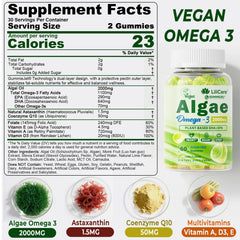 LILICARE Omega-3 gummies with COQ10 and astaxanthin highlight antioxidant support.