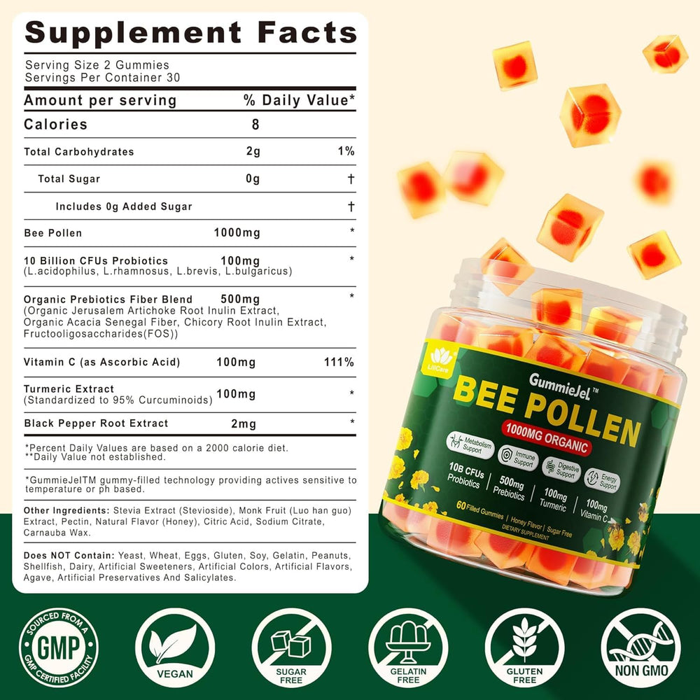 LILICARE probiotics and prebiotics blend promoting gut flora balance.