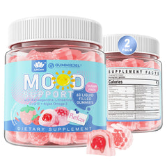 LILICARE sugar-free Ashwagandha mood gummies bottle for calm support.