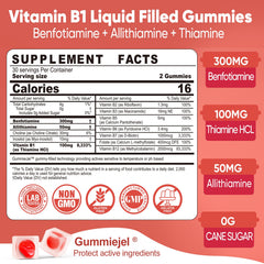 LILICARE Vitamin B1 methylated gummies serving shot highlights convenient daily energy support.
