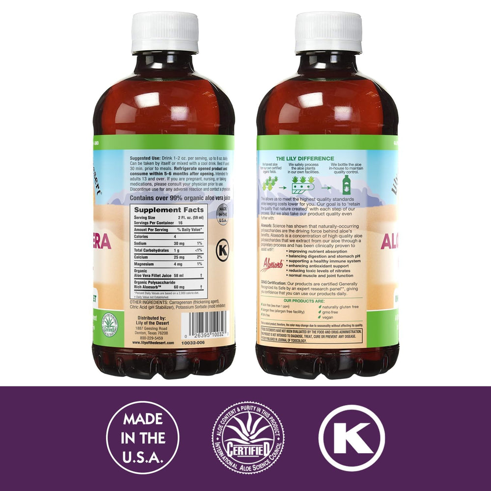 Lily Of The Desert Aloe Vera Gel bottle pour for easy daily serving.