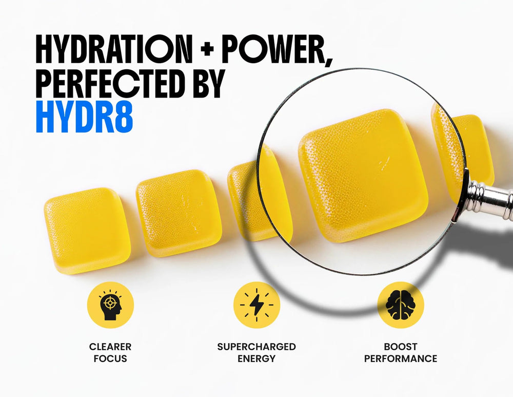 Limitless X HYDR8 gummies pack presents a portable hydration and performance snack