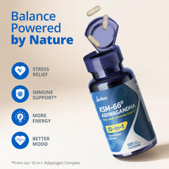 LincNutri Ashwagandha mushroom complex bottle for immune vitality