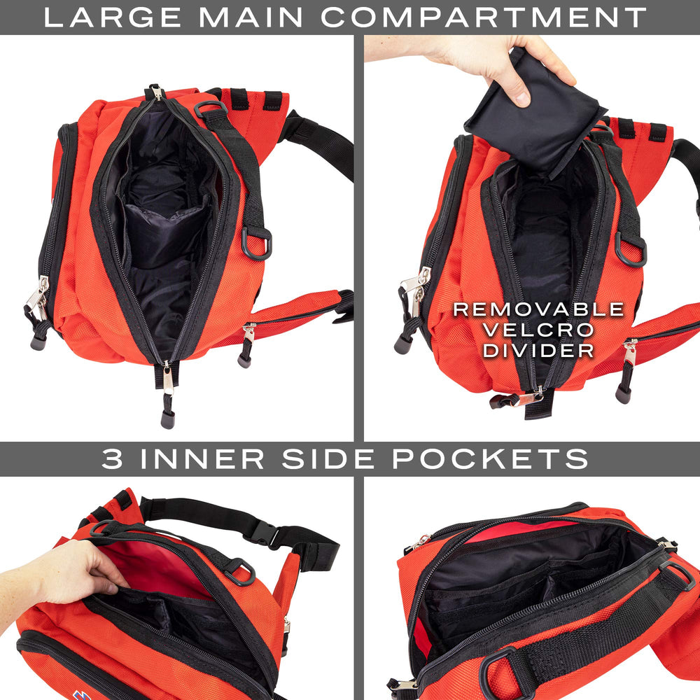 LINE2design Deluxe Medical Fanny Pack interior pockets keep tools neatly organized