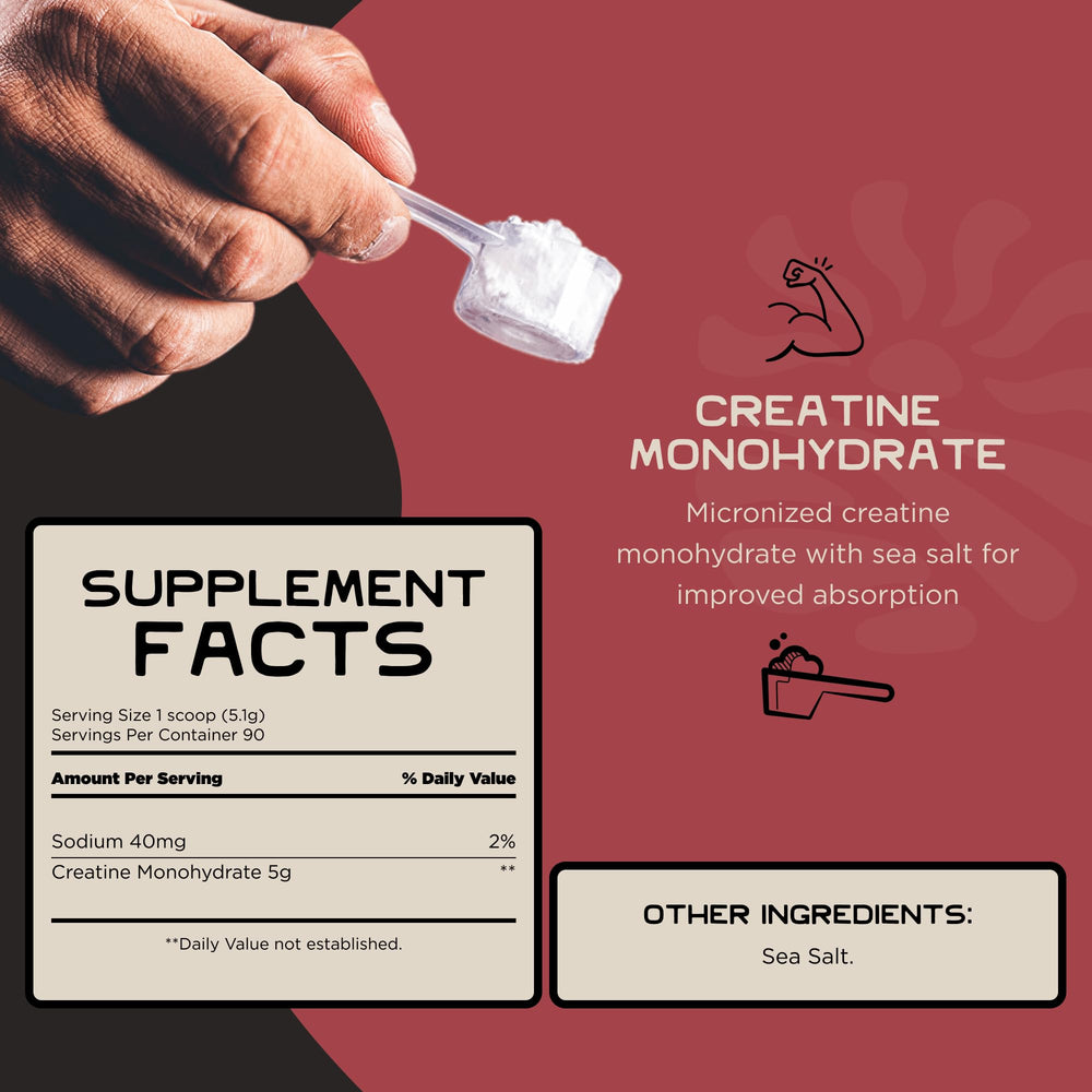 Lineage Provisions creatine powder scoop jar, easy measuring for consistent workouts.
