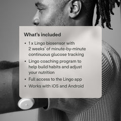 Lingo biosensor replacement program highlighting free replacement policy.