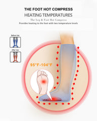 LINGTENG air compression leg massager heating closeup highlights feet warmth up to 100°F.