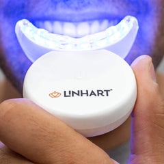 LINHART at-home whitening process setup with guide and light