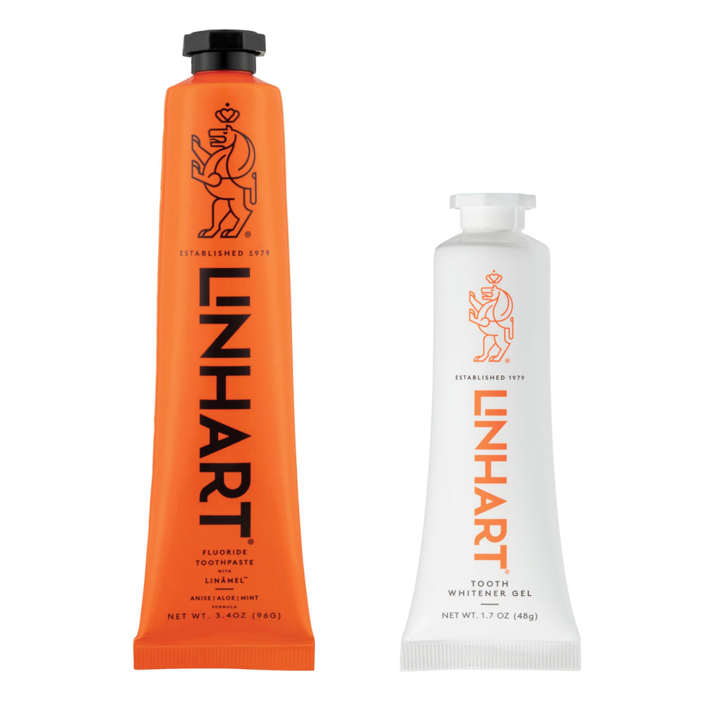 LINHART Smile Care Set toothpaste-tube highlighting enamel-strength and protection.