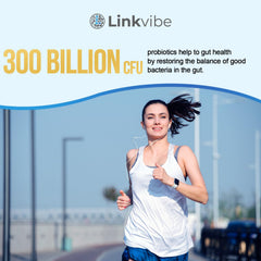Linkvibe vegetarian-friendly probiotic bottle with 60 capsules for 30 days