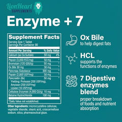 LionHeart Digestive Enzymes bottle suggests daily post-meal relief for digestion.